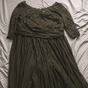 Black lace top dress